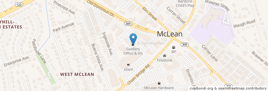 Mapa de ubicacion de The Pub en Estados Unidos De América, Virginia, Fairfax County, Mclean.
