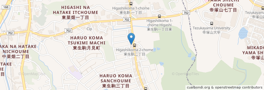Mapa de ubicacion de 中島 歯科 en 일본, 나라현, 生駒市.