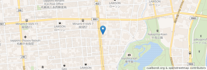 Mapa de ubicacion de いのけ医院 en Japón, Prefectura De Hokkaidō, 石狩振興局, Sapporo, 中央区.