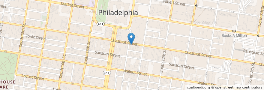 Mapa de ubicacion de U-Bahn en 미국, 펜실베이니아, Philadelphia County, 필라델피아.