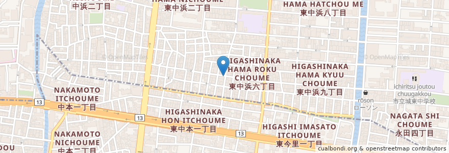 Mapa de ubicacion de すえひろ en Japan, Präfektur Osaka, 大阪市, 城東区.