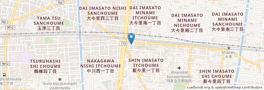 Mapa de ubicacion de cafe de レオン en 日本, 大阪府, 大阪市, 東成区.