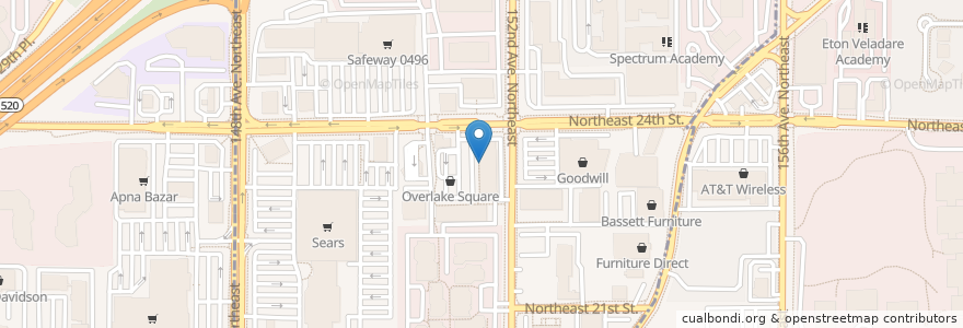 Mapa de ubicacion de Overlake Dentistry en Estados Unidos Da América, Washington, King County, Redmond.