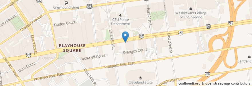 Mapa de ubicacion de Rascal House en ایالات متحده آمریکا, اوهایو, Cuyahoga County, Cleveland.