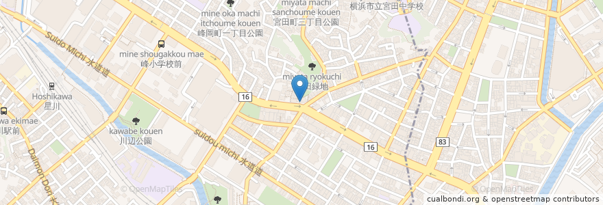 Mapa de ubicacion de むらさき en ژاپن, 神奈川県, 横浜市.
