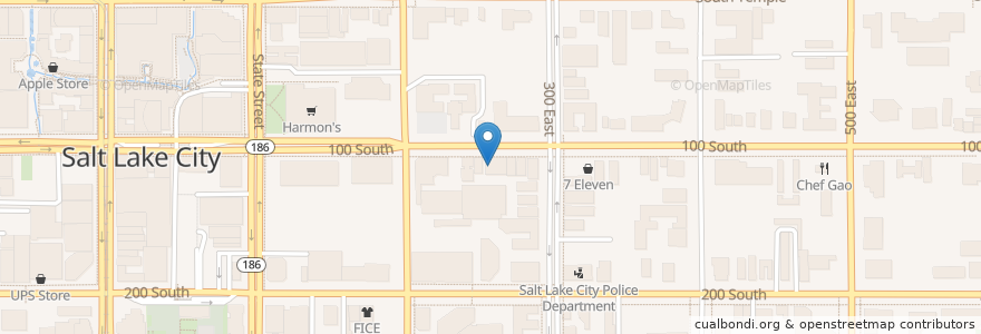 Mapa de ubicacion de Nostalgia Cafe en ایالات متحده آمریکا, یوتا, Salt Lake County, Salt Lake City.