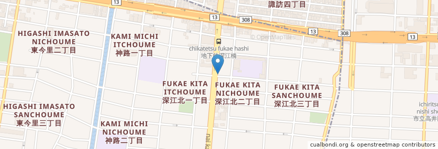 Mapa de ubicacion de のりを en Jepun, 大阪府, 大阪市, 東成区.