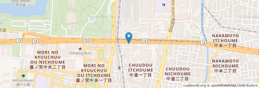 Mapa de ubicacion de 西薬局 en 일본, 오사카부, 오사카, 東成区.