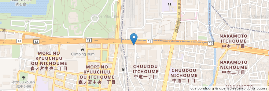 Mapa de ubicacion de いながきレディースクリニック en 일본, 오사카부, 오사카, 東成区.