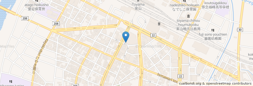 Mapa de ubicacion de ぼてやん多奈加 en 일본, 도야마현, 富山市.
