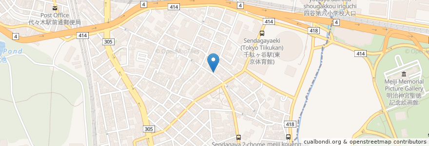 Mapa de ubicacion de 東京倶楽部 en Japan, 東京都, 渋谷区.