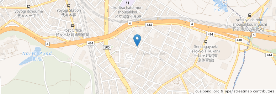 Mapa de ubicacion de 鳥と焼酎 en Jepun, 東京都, 渋谷区.