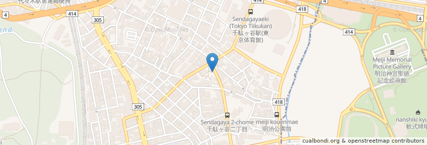 Mapa de ubicacion de 甲賀稲荷社 en 日本, 东京都/東京都, 渋谷区.
