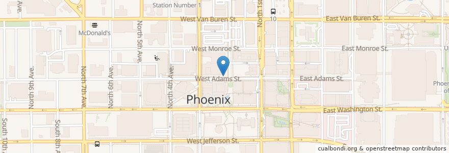 Mapa de ubicacion de Grid en Estados Unidos Da América, Arizona, Maricopa County, Phoenix.