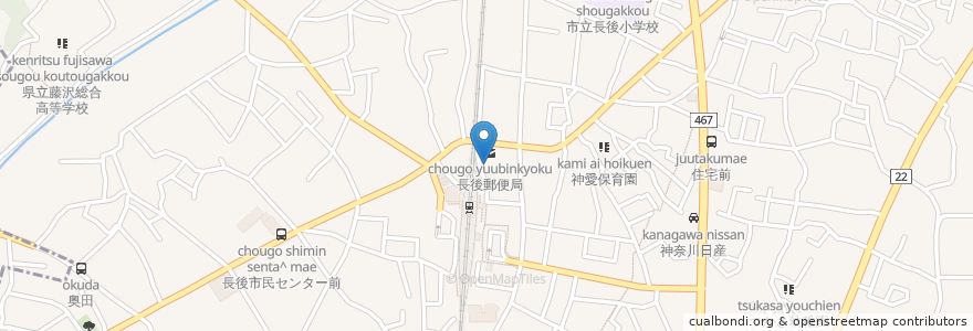 Mapa de ubicacion de キッチンオリジン en Japonya, 神奈川県, 藤沢市.