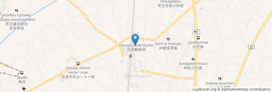 Mapa de ubicacion de 古久家 en Jepun, 神奈川県, 藤沢市.