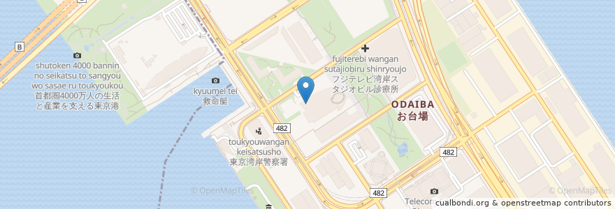 Mapa de ubicacion de Miraikan Kitchen en Japan, 東京都, 江東区.