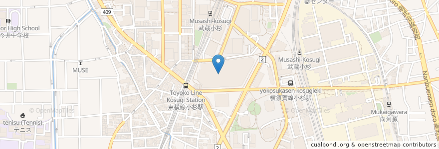 Mapa de ubicacion de V2&M en Japão, 神奈川県, 川崎市, 中原区.