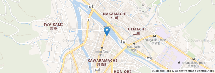 Mapa de ubicacion de 一時避難所 en Japan, Präfektur Tottori, 八頭郡, 智頭町.