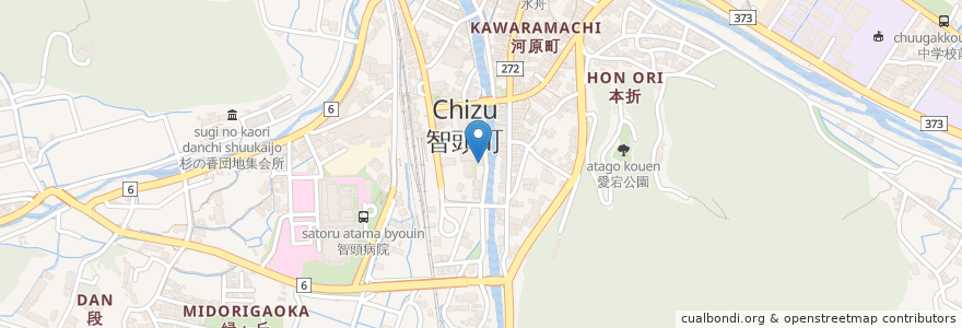 Mapa de ubicacion de 智頭地区公民館 en Japonya, 鳥取県, 八頭郡, 智頭町.