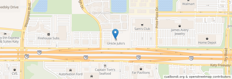 Mapa de ubicacion de Unicle Julio's en Stati Uniti D'America, Texas, Harris County.