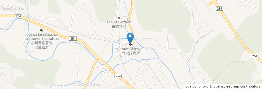 Mapa de ubicacion de 竹沢診療所 en Japan, Präfektur Saitama, 比企郡, 小川町.