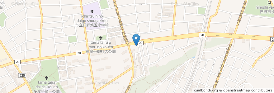 Mapa de ubicacion de 定食ヤマケイ en 日本, 東京都, 日野市.