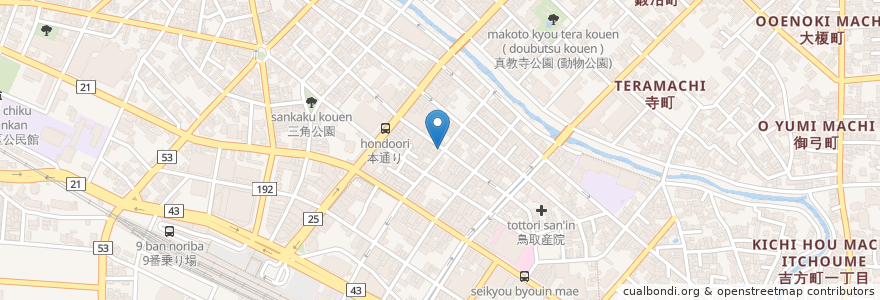 Mapa de ubicacion de 喫茶1erぷるみえ en Japan, Präfektur Tottori, 鳥取市.