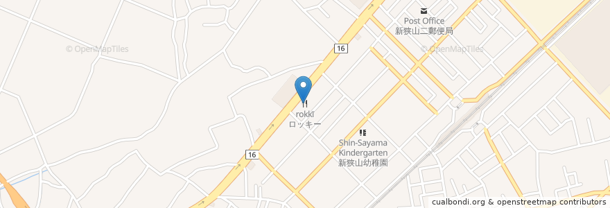 Mapa de ubicacion de ロッキー en 일본, 사이타마현, 狭山市.
