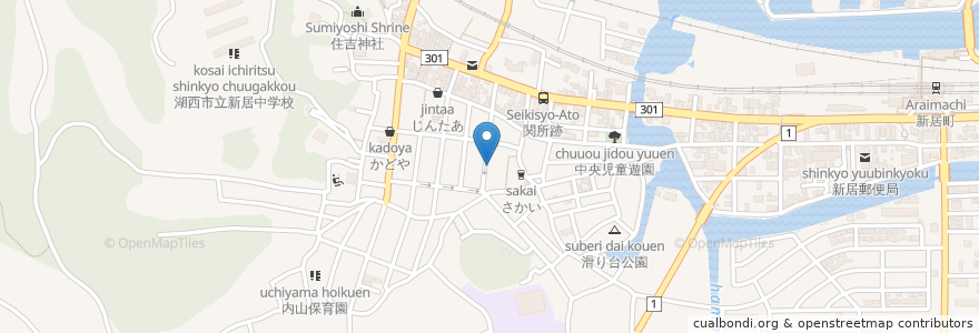 Mapa de ubicacion de 船町公民館 en 日本, 静岡県, 湖西市.