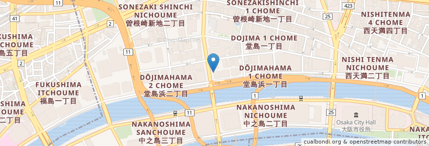 Mapa de ubicacion de りそな銀行 en Japão, 大阪府, 大阪市, 北区.