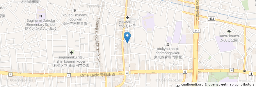 Mapa de ubicacion de 高円寺アニマルクリニック en Japón, Tokio, Suginami.