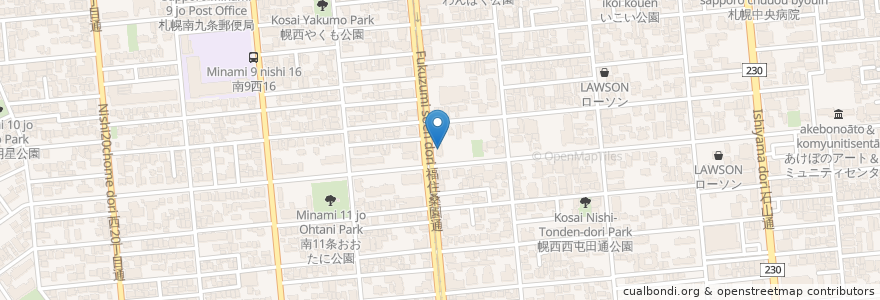 Mapa de ubicacion de 札幌市中央区 幌西まちづくりセンター en Japón, Prefectura De Hokkaidō, 石狩振興局, Sapporo, 中央区.