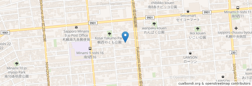 Mapa de ubicacion de さっぽろ幌西クリニック en Japão, 北海道, 石狩振興局, Sapporo, 中央区.