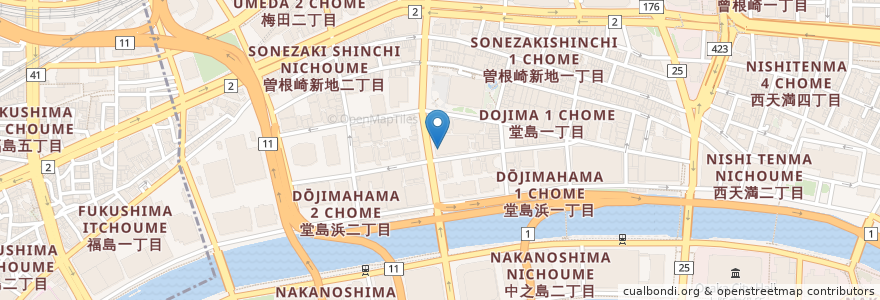 Mapa de ubicacion de みずほ銀行 en Japonya, 大阪府, 大阪市, 北区.