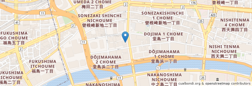 Mapa de ubicacion de 紀陽銀行 en Japan, Osaka Prefecture, Osaka, Kita Ward.