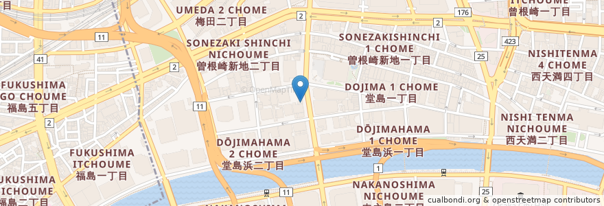 Mapa de ubicacion de アジヤアジヤ en Jepun, 大阪府, 大阪市, 北区.