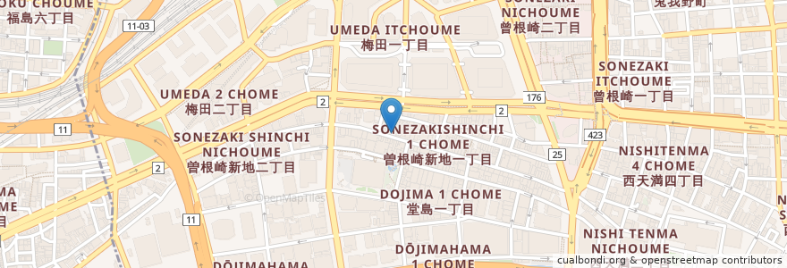 Mapa de ubicacion de おくとさん小紫 en Japan, Osaka Prefecture, Osaka, Kita Ward.