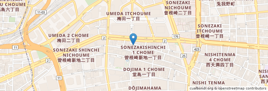 Mapa de ubicacion de もぐら en Japan, Osaka Prefecture, Osaka, Kita Ward.