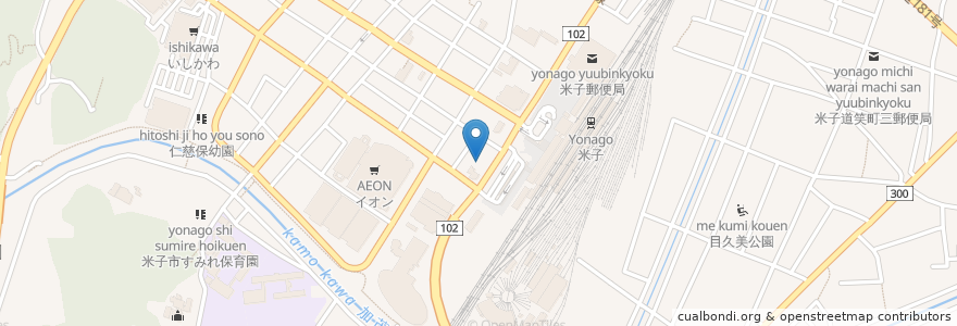 Mapa de ubicacion de オリックスレンタカー en Japonya, 鳥取県, 米子市.