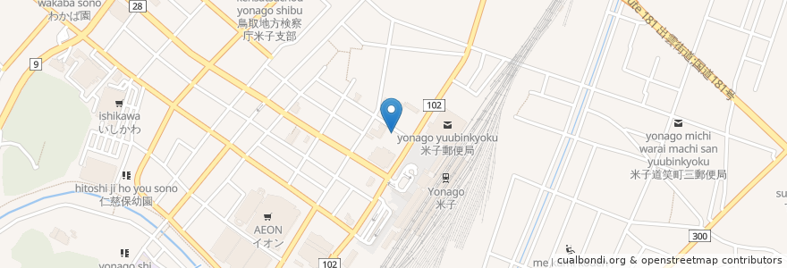 Mapa de ubicacion de ニッポンレンタカー en Japonya, 鳥取県, 米子市.