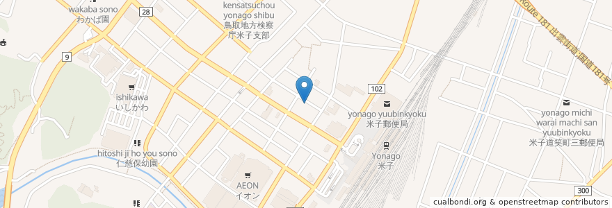 Mapa de ubicacion de ニコニコレンタカー en 일본, 돗토리현, 米子市.