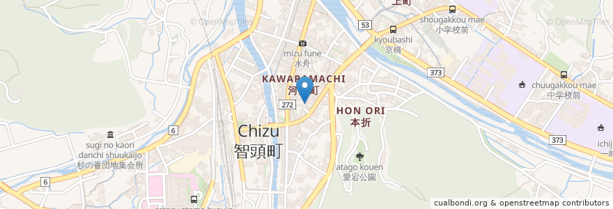Mapa de ubicacion de 一時避難所 en 日本, 鳥取県, 八頭郡, 智頭町.