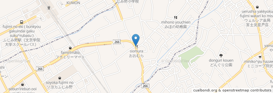 Mapa de ubicacion de おおむら en Japão, 埼玉県, ふじみ野市.