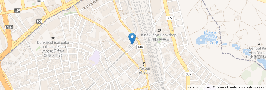 Mapa de ubicacion de ビストロ ひつじや en Giappone, Tokyo, Shinjuku, Shibuya.