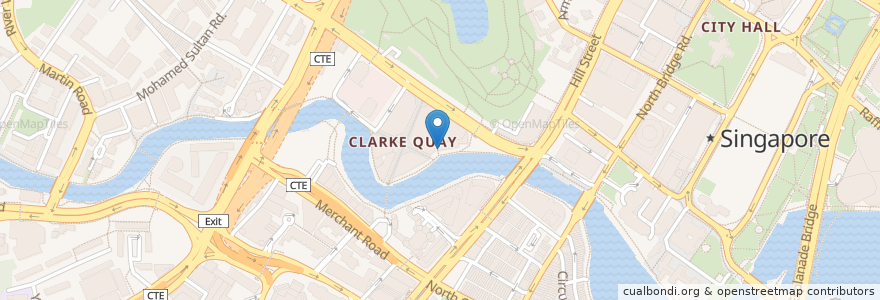 Mapa de ubicacion de TCC (Clarke Quay) en Singapura, Central.