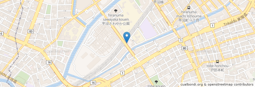 Mapa de ubicacion de 横浜平沼歯科 en Japonya, 神奈川県, 横浜市, 西区.