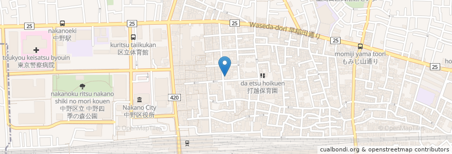 Mapa de ubicacion de 中野共立診療所 en Giappone, Tokyo, 中野区.