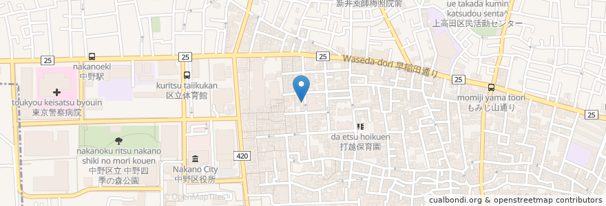 Mapa de ubicacion de 青葉調剤薬局 en Giappone, Tokyo, 中野区.