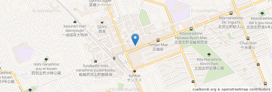 Mapa de ubicacion de わだい家 en Japan, 千葉県, 船橋市.